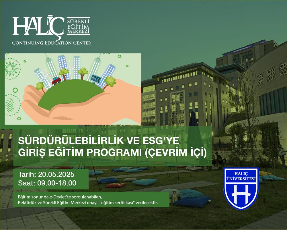 SÜRDÜRÜLEBİLİRLİK VE ESG'YE GİRİŞ EĞİTİM PROGRAMI (ÇEVRİM İÇİ)