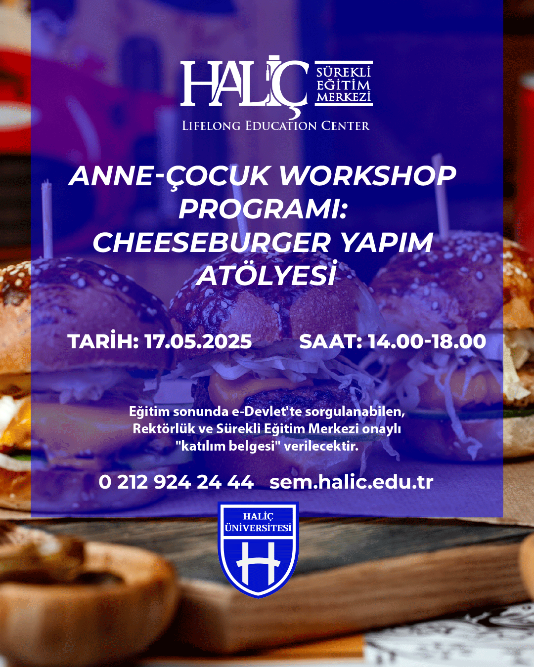 Anne-Çocuk Workshop Programı: Cheeseburger Yapım Atölyesi